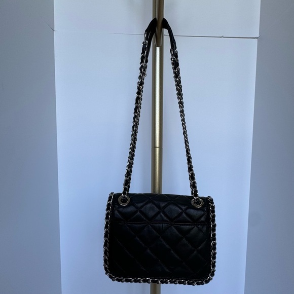 NWOT Michael Kors Purse- Black/ Silver Hardware, Compartments. SHOW STOPPER! - Picture 6 of 17